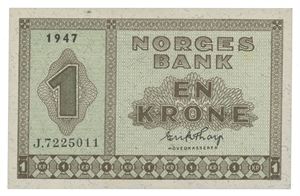 1 krone 1947. J7225011