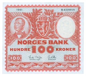 100 kroner 1961. H6338018