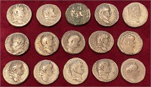 # 20: Lot of 15 tetradrachms of Vespasian from Antioch.
