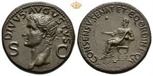 Divus Augustus. 27 BC - AD 14. Æ dupondius (15,55 g).