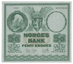 Norway. 50 kroner 1960. D5170130