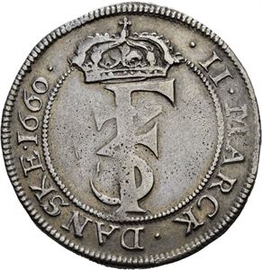 FREDERIK III 1648-1670. 2 mark 1660. S.53