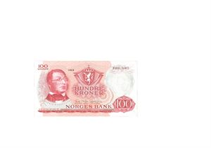 100 kroner 1968. Z8013687. Erstatningsseddel/replacement note
