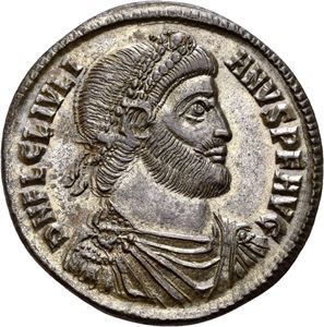 JULIAN II 360-363, Æ 1, Sirmium. R: Okse stående mot høyre.