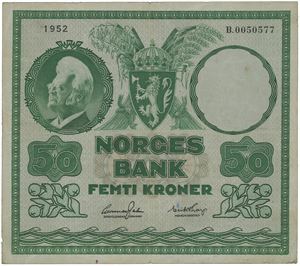 50 kroner 1952. B.0050577.