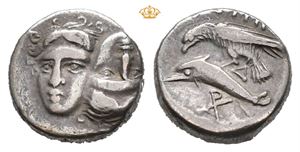 MOESIA, Istros. Circa 340-313 BC. AR drachm (5,31 g)