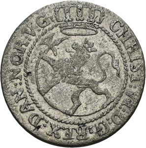 CHRISTIAN VI 1730-1746. KONGSBERG. 8 skilling 1733. S.5