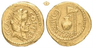 The Ceasarians. Julius Caesar. Early 46 BC. AV aureus (20 mm; 8,00 g)