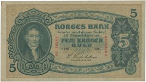 5 kroner 1919. F.9298169.