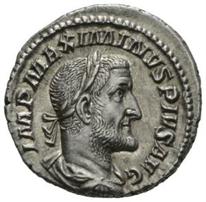 MAXIMINUS I 235-238, denarius, Roma 235-236 e.Kr. R: Salus sittende mot venstre