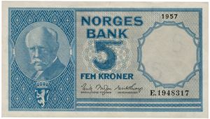 5 kroner 1957. E