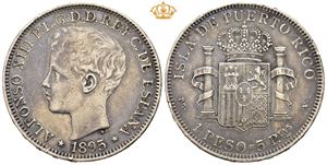 Alfonso XIII, peso 1895. Små riper/minor scratches