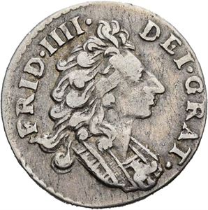 FREDERIK IV 1699-1730. 8 skiling 1708. S.6