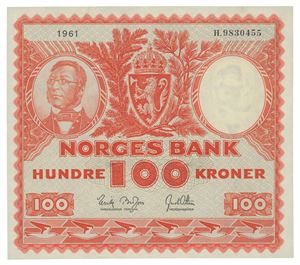 Norway. 100 kroner 1961. H9830455