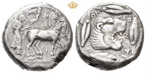 SICILY, Leontini. Circa 476-468 BC. AR tetradrachm (17,25 g)