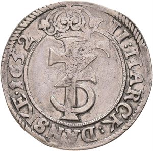 Frederik III, 2 mark 1652. S.27 var