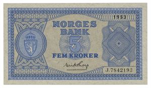 5 kroner 1953. J7842193