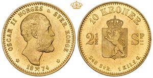 10 kroner/2 1/2 species 1874