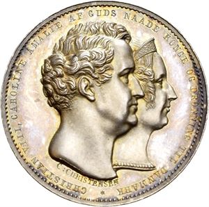 Christian VIII. Kroningen 1840. Christensen. Sølv. 28 mm