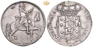 2 krone 1675. Har vært anhengt/has been mounted. S.12