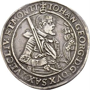 Sachsen, Johann Georg I, taler 1624, Dresden. Ripe på advers/scratch on obverse
