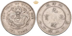 China. Chihli, dollar år 34 (=1908)