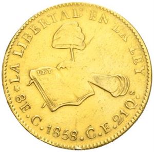 8 escudos 1858. Culiacan.