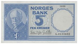 5 kroner 1959. G.0133602