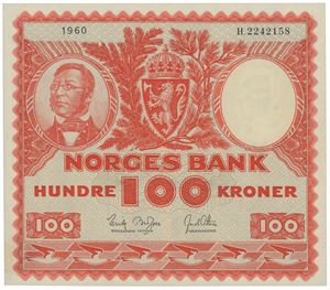 100 kroner 1960. H.2242158