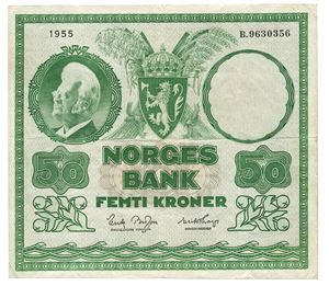 50 kroner 1955. B9630356.