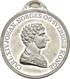 Carl XIV Johan, medalje for Borgerdaad 1819. Middelthun. Tinn. 35 mm