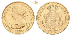 Isabella II, 20 reales 1861. Madrid