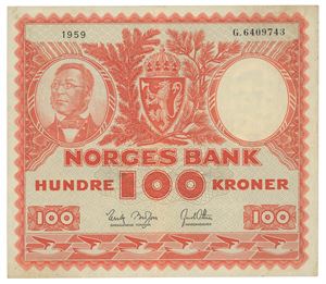 Norway. 100 kroner 1959. G6409743