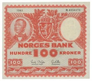 100 kroner 1961. H.4356173