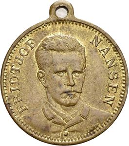 Fridtjof Nansen. Nordpolsexpedition 1893-96. Lauer. Bronse med hempe. 22 mm