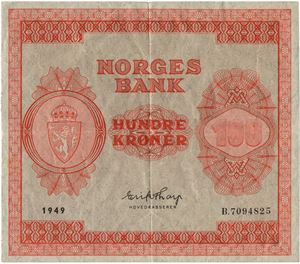 100 kroner 1949. B7094825