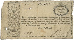 1/2 speciedaler/5 rigsbankdaler. Christiania 1817. No. 27953