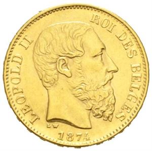 Leopold II, 20 francs 1874.