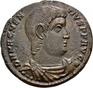 MAGNENTIUS 350-353, Æ dobbel centenionalis, Ambianum 353 e.Kr. R: Kristogram mellom alpha og omega