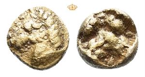 IONIA. Uncertain mint. Circa 600-550 BC. EL myshemihekte – 1/24 Stater (0,59)