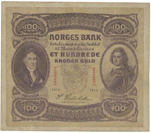 100 kroner 1918. A.2560595