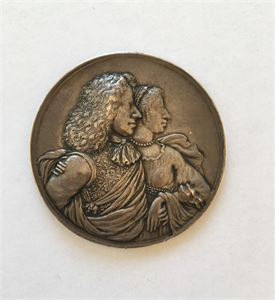 Christian V, Inntoget i Wismar 1675. Hercules. Sølv. 55 mm