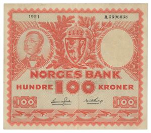100 kroner 1951. B.5696038