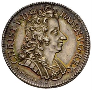 Christian V, Møntforbedringen 1693. Meybusch. Sølv. 25 mm