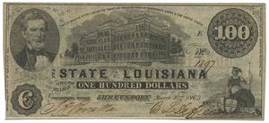 Louisiana, Shreveport. 100 dollar 10.3.1863. No. 1897.