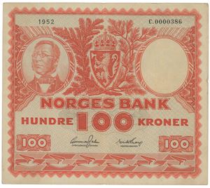 100 kroner 1952. C.0000386