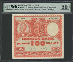 100 kroner 1958. G.0823657.