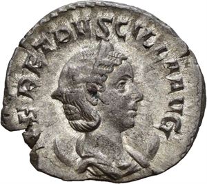 Herennia Etruscilla g.m. Trajan Decius, antoninian, Roma 250 e.Kr. R: Pudicitia
