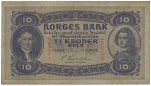 10 kroner 1927. M.9447307.