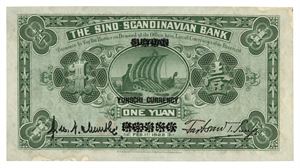 1 yuan 1922. The sino scandinavian bank. A0148617
